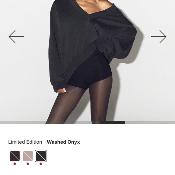 SKIMS Washed Onyx V-Neck Sweater -Boyfriend- XL - Picture 2 of 9